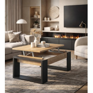 Mesa de centro elevable Rubi con almacenaje