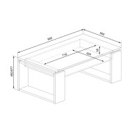 Mesa de centro elevable Rubi II con almacenaje