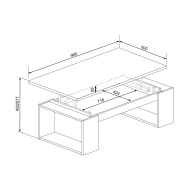 Mesa de centro elevable Rubi II con almacenaje