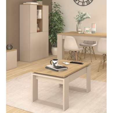 Mesa de centro elevable Rubi II con almacenaje