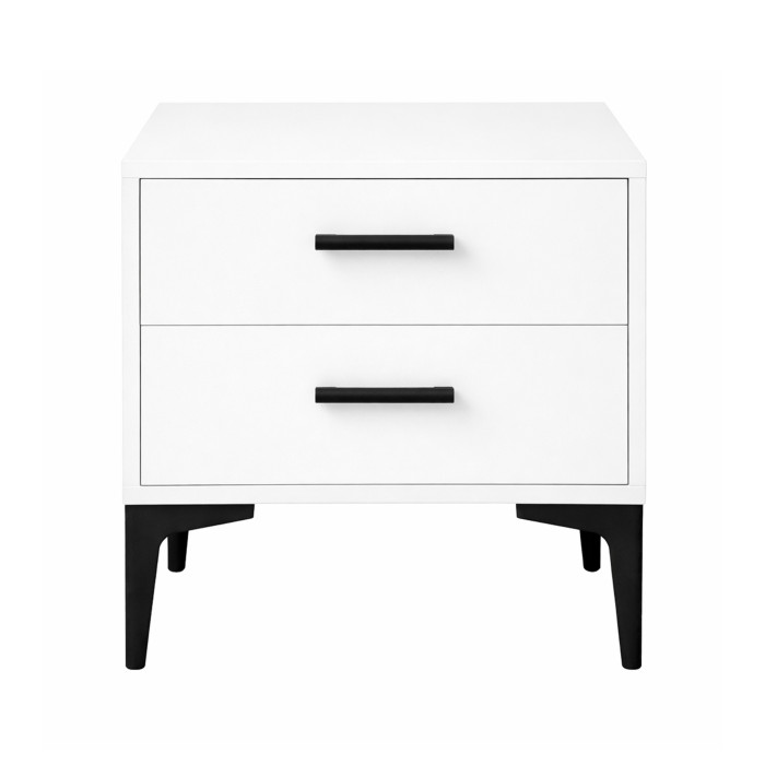 Mesita de noche Savia 2 cajones con patas metálicas