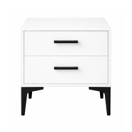 Mesita de noche Savia 2 cajones con patas metálicas