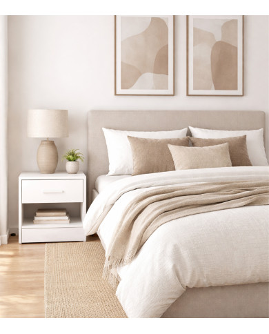 Mesita de noche Silva compacta con cajón