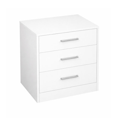 Mesita de noche Elara 3 cajones blanca