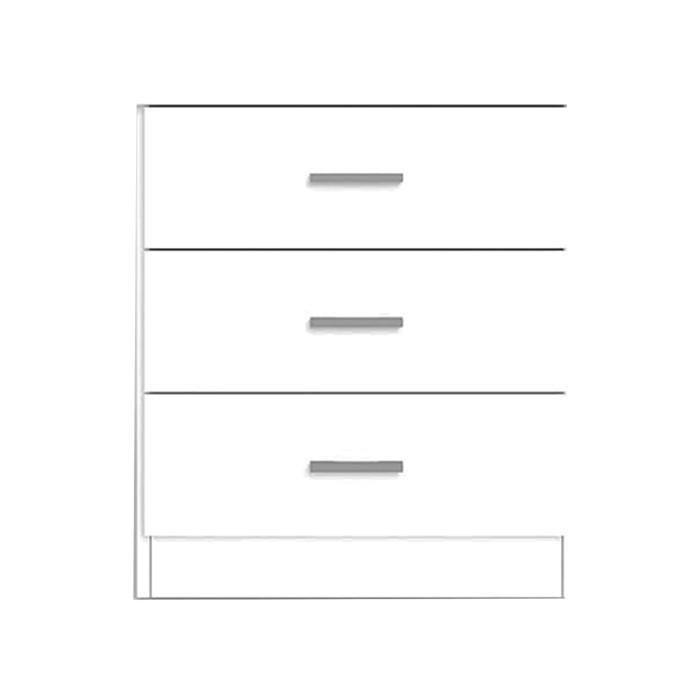 Mesita de noche Elara 3 cajones blanca