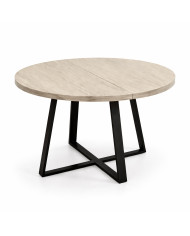 Mesa redonda extensible Anubis con patas cruzadas