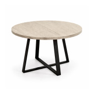 Mesa redonda extensible Anubis con patas cruzadas