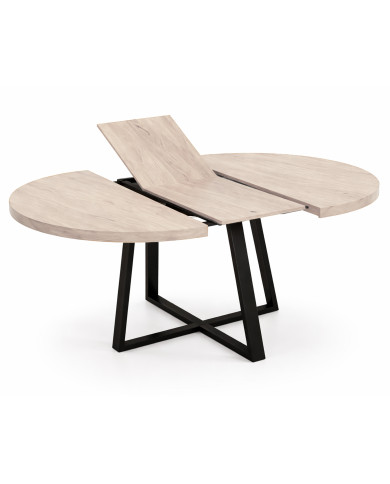 Mesa redonda extensible Anubis con patas cruzadas