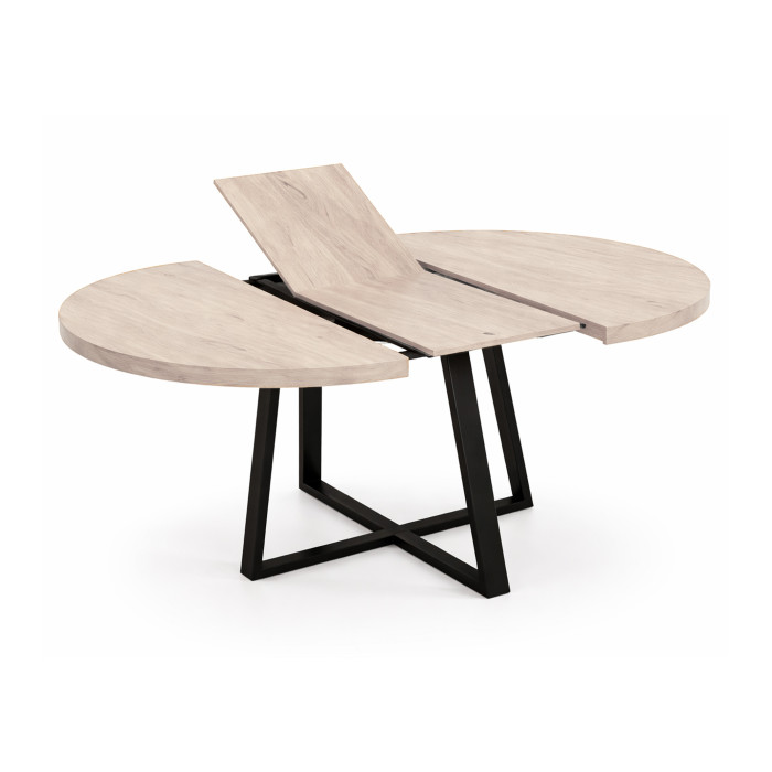 Mesa redonda extensible Anubis con patas cruzadas