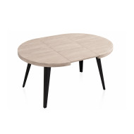 Mesa de comedor extensible Alpes melamina patas negras