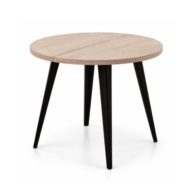 Mesa de comedor extensible Alpes melamina patas negras