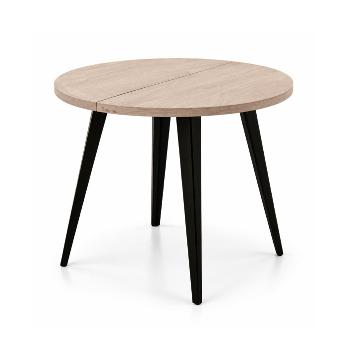 Mesa de comedor extensible Alpes melamina patas negras