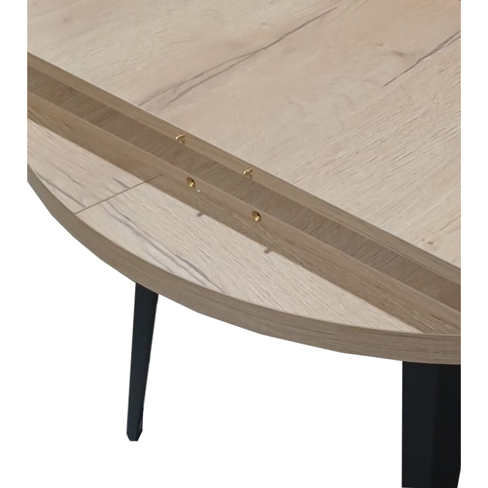 Mesa de comedor extensible Alpes melamina patas negras