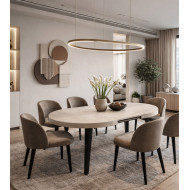 Mesa de comedor extensible Alpes melamina patas negras