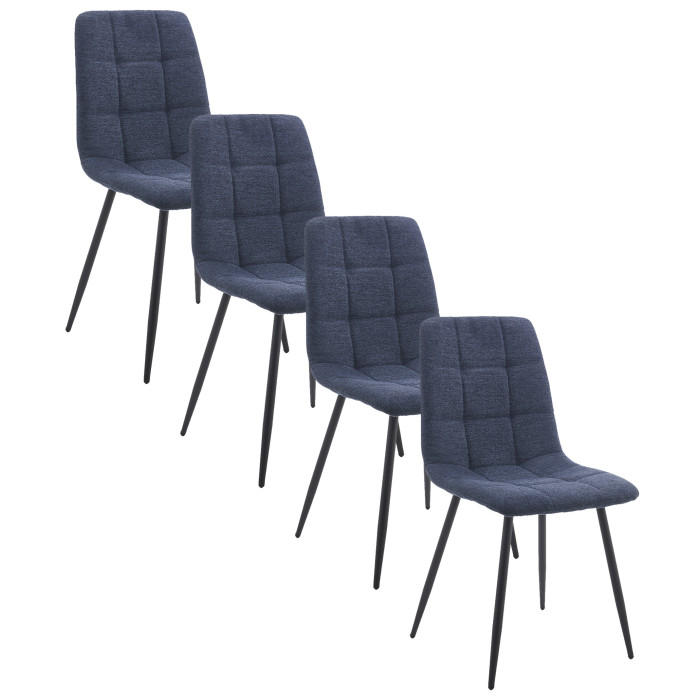 Sillas Astrid pack de 4 tapizadas con patas metálicas