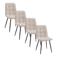 Sillas Astrid pack de 4 tapizadas con patas metálicas