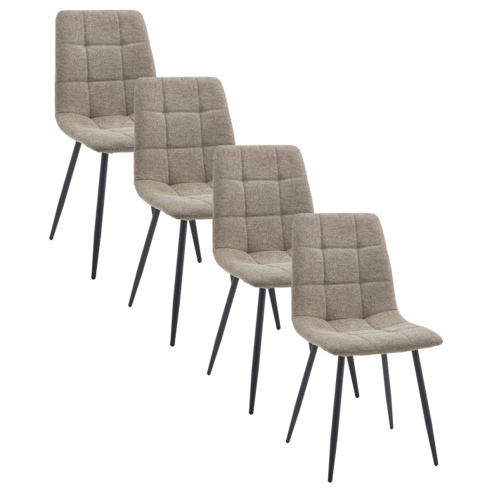 Sillas Astrid pack de 4 tapizadas con patas metálicas