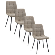 Sillas Astrid pack de 4 tapizadas con patas metálicas