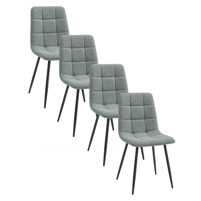 Sillas Astrid pack de 4 tapizadas con patas metálicas