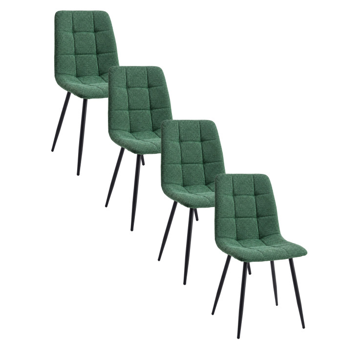 Sillas Astrid pack de 4 tapizadas con patas metálicas