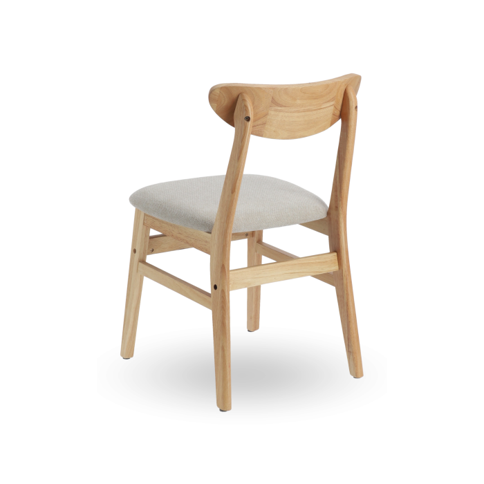 Elegante Pack de 2 Sillas de Comedor Dover - de Tela y Madera Natural