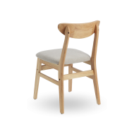 Elegante Pack de 2 Sillas de Comedor Dover - de Tela y Madera Natural