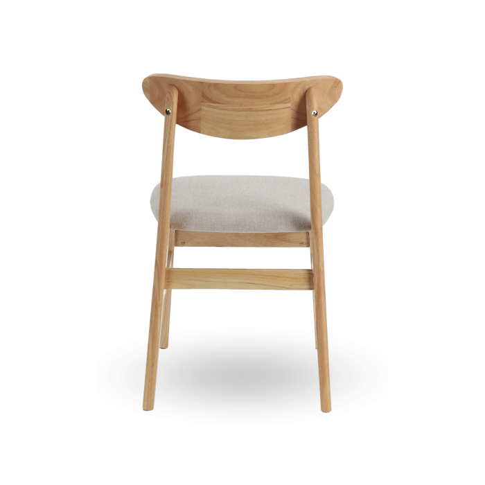 Elegante Pack de 2 Sillas de Comedor Dover - de Tela y Madera Natural