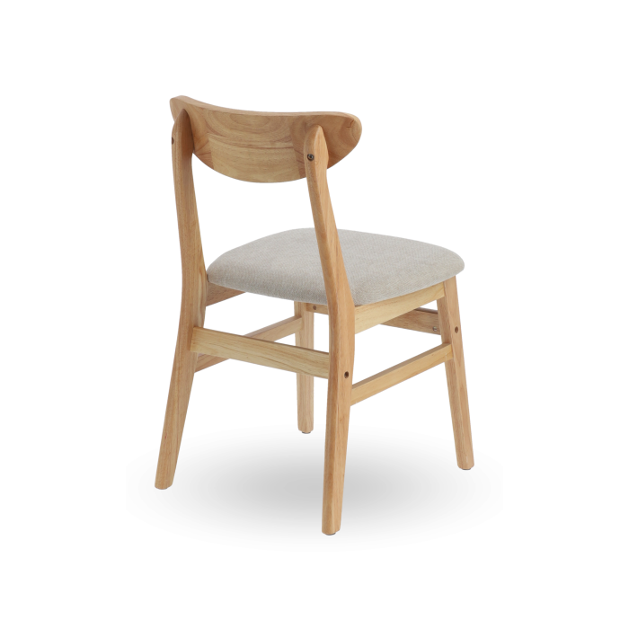Elegante Pack de 2 Sillas de Comedor Dover - de Tela y Madera Natural