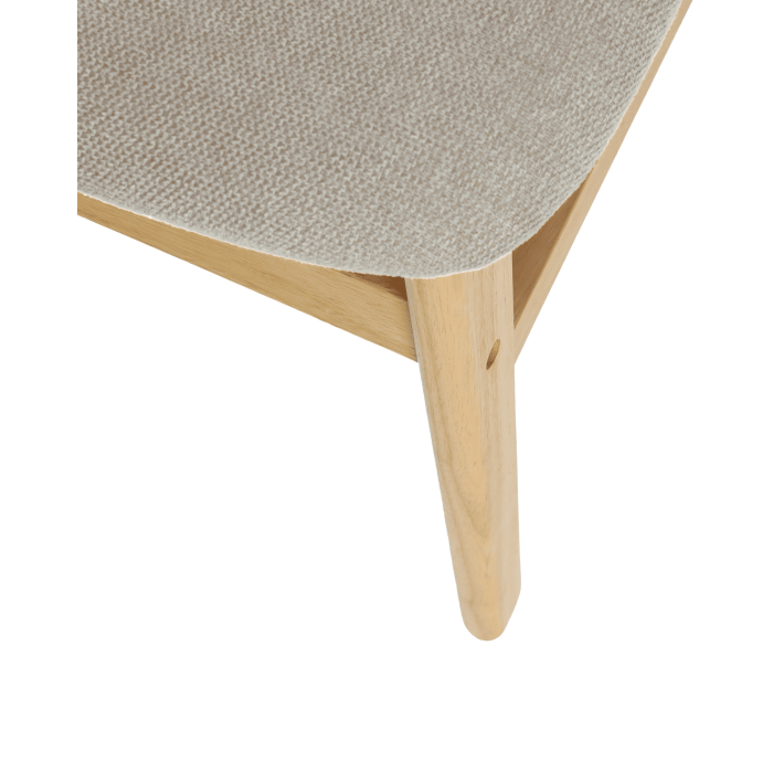 Elegante Pack de 2 Sillas de Comedor Dover - de Tela y Madera Natural