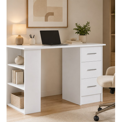 Mesa de escritorio Deski con cajones y estantería