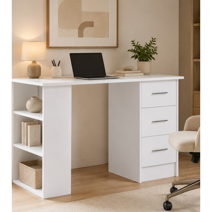 Mesa de escritorio Deski con cajones y estantería