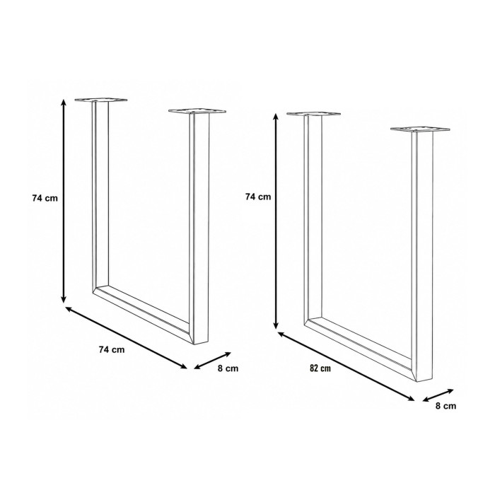 Patas U para mesa pack de 2 unidades
