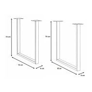 Patas U para mesa pack de 2 unidades