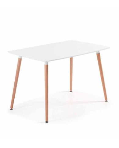 Pack mesa Nórdica blanca 120 cm con 4 sillas Tulipa