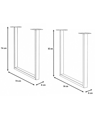 Patas U para mesa pack de 2 unidades