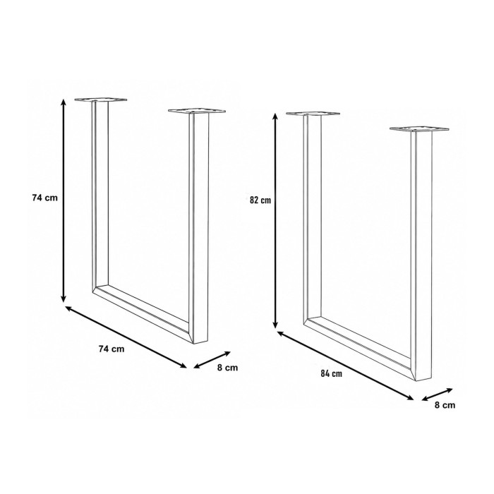 Patas U para mesa pack de 2 unidades