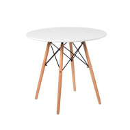 Pack mesa redonda Nórdica blanca de 80 cm con 4 sillas Tulipa