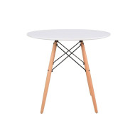 Pack mesa redonda Nórdica blanca de 80 cm con 4 sillas Tulipa