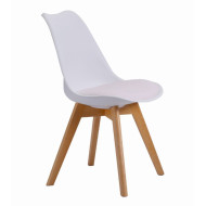 Pack mesa redonda Nórdica blanca de 80 cm con 4 sillas Tulipa