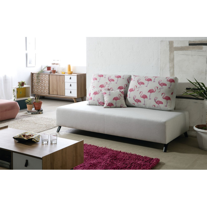 Sofá Cama infantil-juvenil con estampado de flamencos