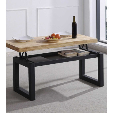 Mesa de centro elevable DAREK, madera industrial