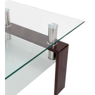 Mesa de centro Kendra - Mesa de centro de cristal y madera