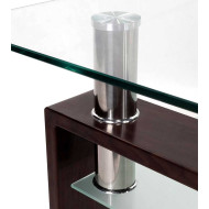 Mesa de centro Kendra - Mesa de centro de cristal y madera