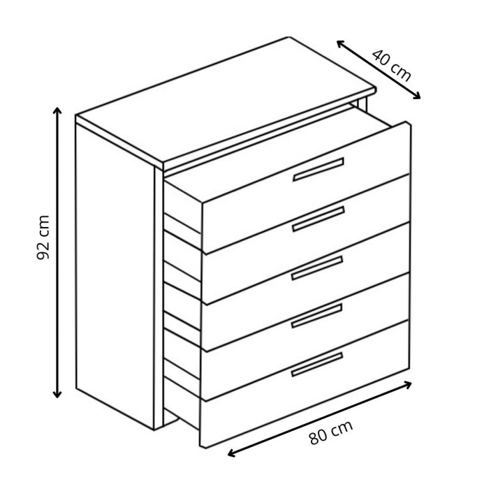 Cómoda de 5 cajones CUBE – Moderna y Atemporal