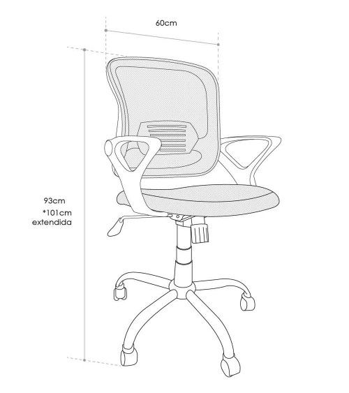 Silla Escritorio Juvenil BRUNA Silla Oficina ergonómica giratoria Altura  Regulable. Silla para escritorio infantil gris