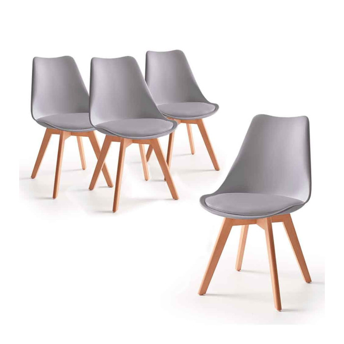 Sillas estilo nórdico baratas, Pack 4 sillas TULIPA - HOME HEAVENLY