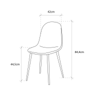 Sillas de comedor de terciopelo SWEDEN - Pack 4 Uds.