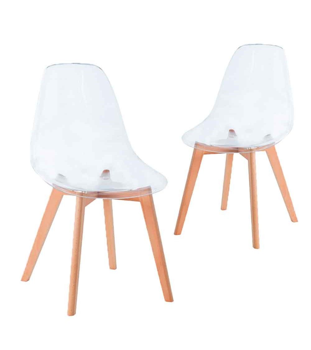Pack 2 sillas Tulipa transparente [Sillas estilo nórdico baratas]