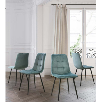 Pack de 4 sillas de comedor de terciopelo ASTRID