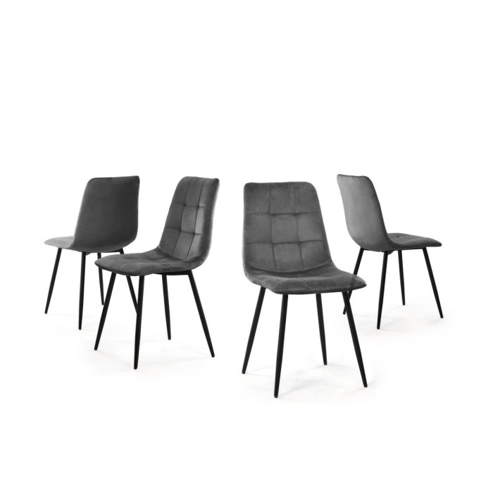 Pack de 4 sillas de comedor de terciopelo ASTRID